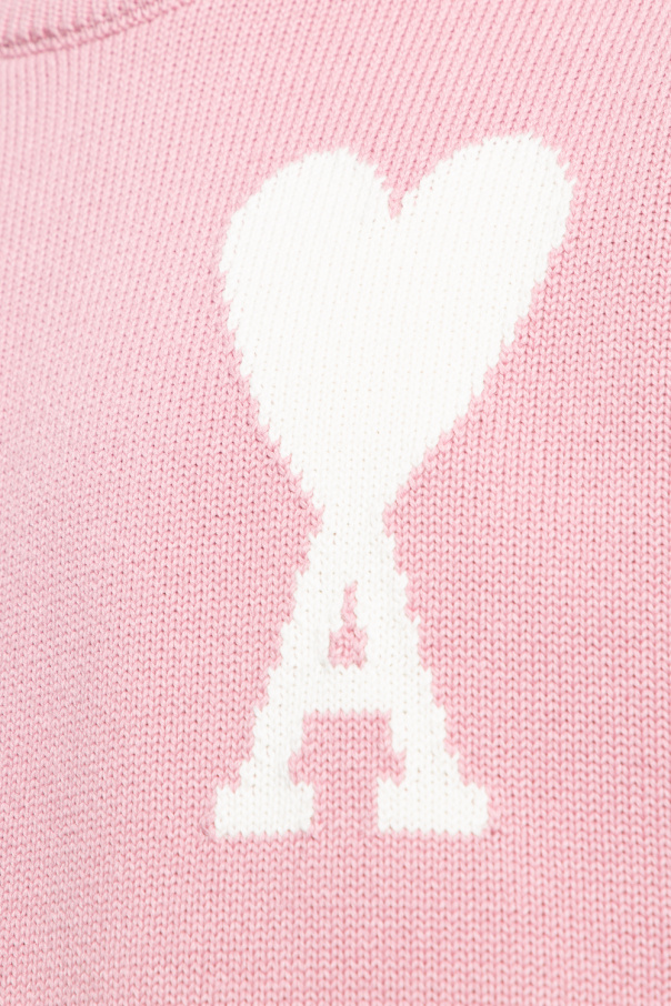 【送料&関税込】Ami Alexandre Mattiussi Light Pink Wool Over SchaferandweinerShops Tonga - Pink Sweater with logo Ami